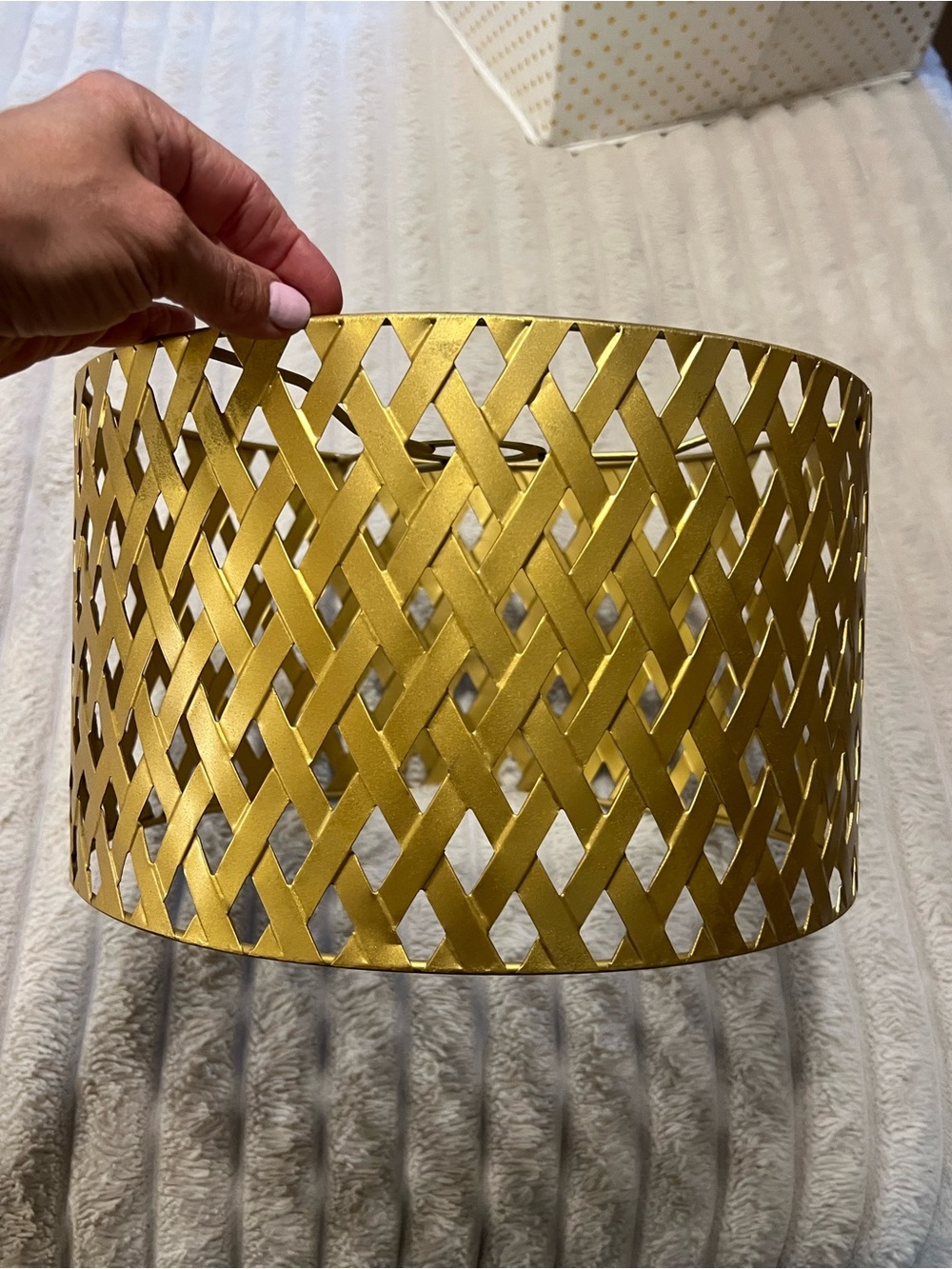 Drum lampshade gold